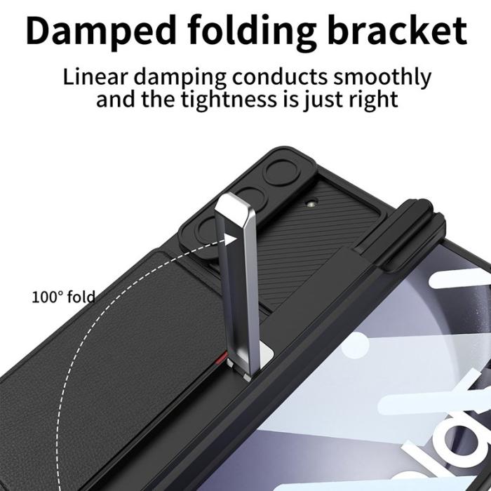 GKK - GKK Samsung Galaxy Z Fold5 Fodral PC - Äkta läder - Svart