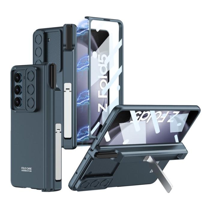 GKK - GKK Samsung Galaxy Z Fold5 Fodral PC Kickstand - Grön