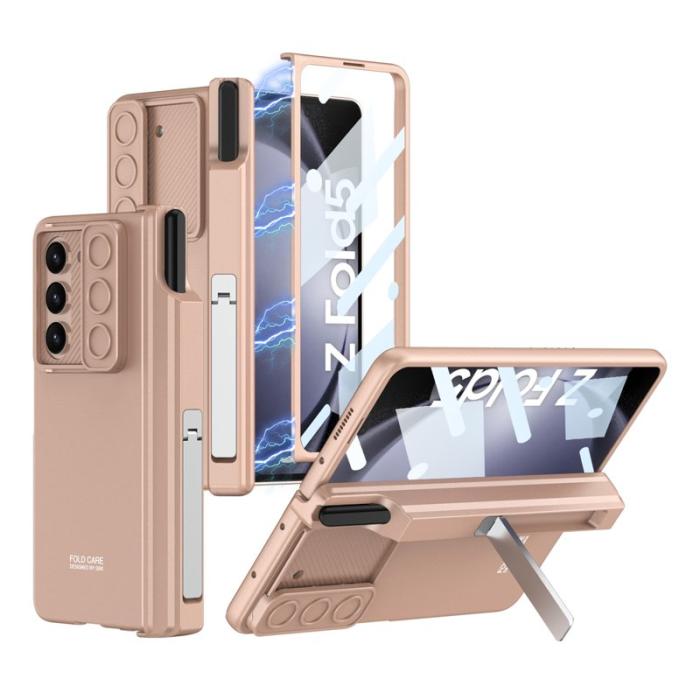 GKK - GKK Samsung Galaxy Z Fold5 Fodral PC Kickstand - Rose Gold