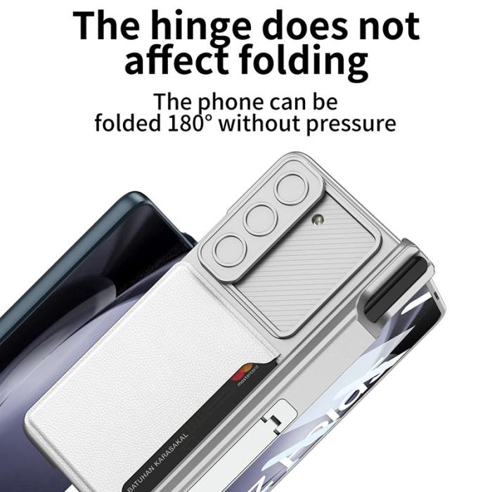 GKK - GKK Samsung Galaxy Z Fold5 Fodral PC med kortfack - Silver
