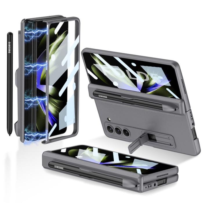 GKK - GKK Samsung Galaxy Z Fold5 Fodral PC med Pen Slot - Grå