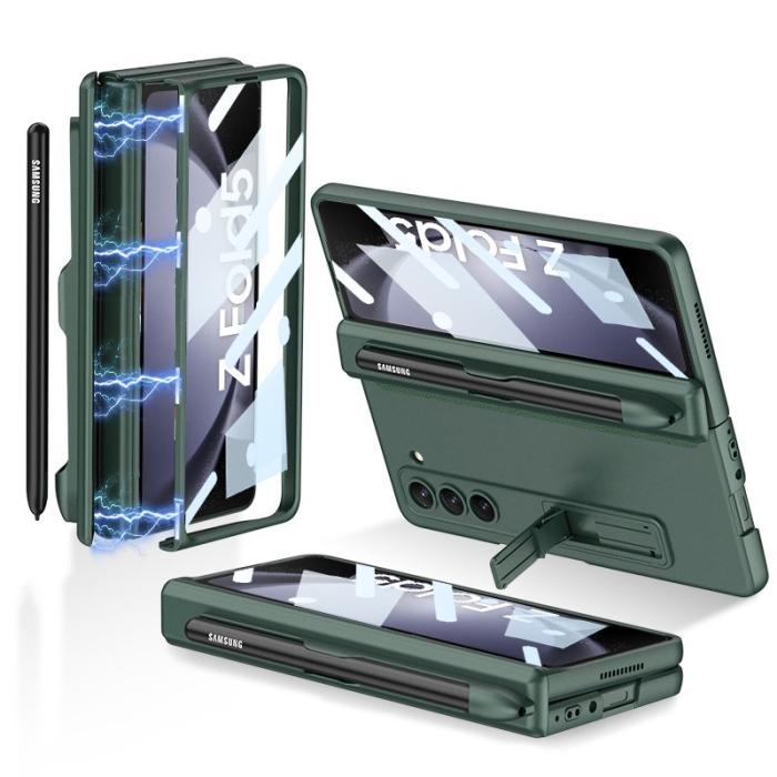GKK - GKK Samsung Galaxy Z Fold5 Fodral PC med Pen Slot - Midnight Green