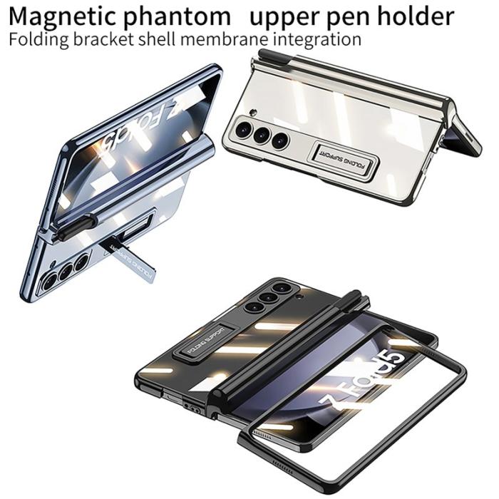 GKK - GKK Samsung Galaxy Z Fold5 Fodral PC med Penhållare - Svart