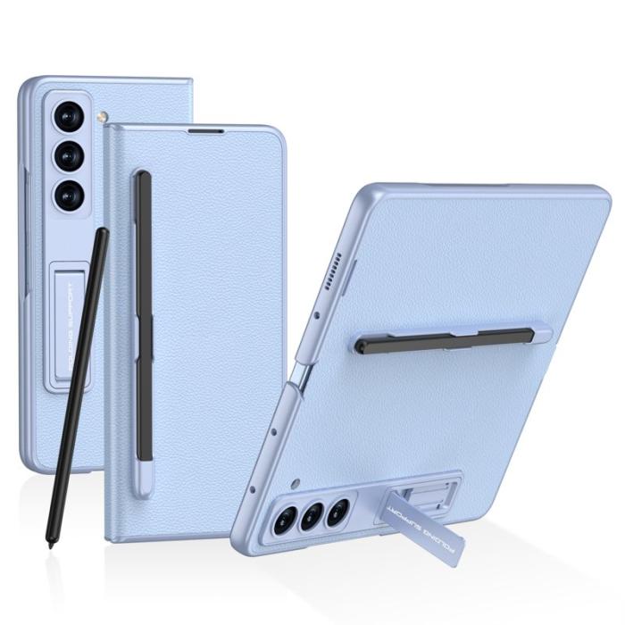 GKK - GKK Samsung Galaxy Z Fold5 Fodral PU Läder - Baby Blue