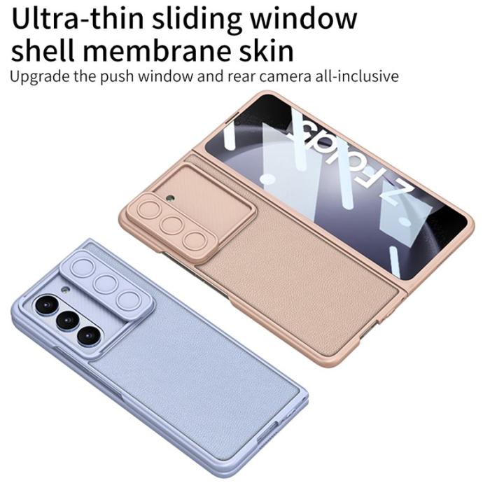 GKK - GKK Samsung Galaxy Z Fold5 Fodral PU Läder - Blå