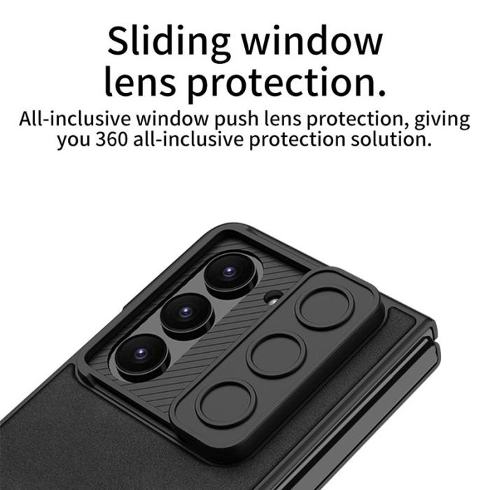 GKK - GKK Samsung Galaxy Z Fold5 Fodral PU Läder - Grå