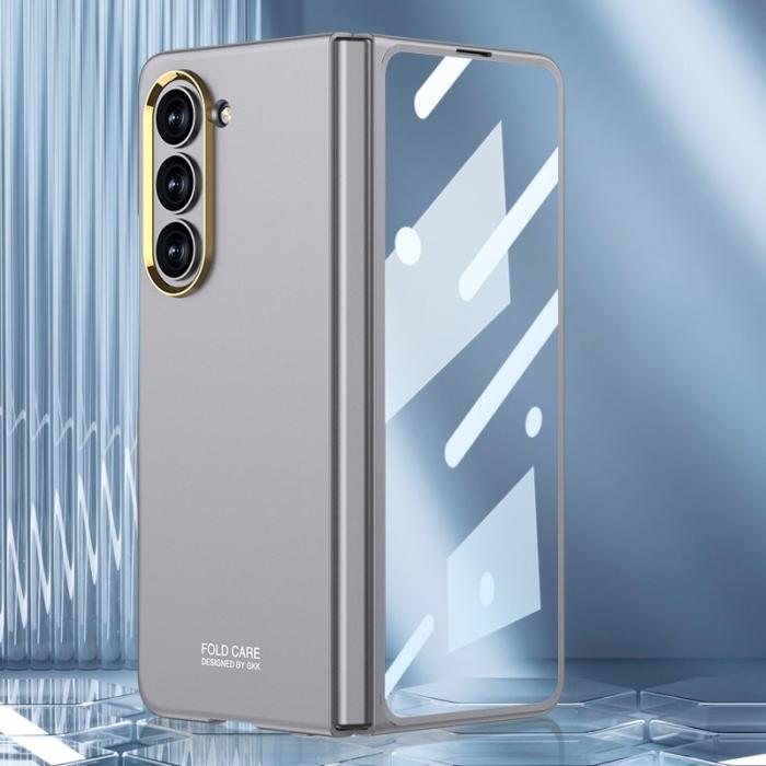 GKK - GKK Samsung Galaxy Z Fold5 Fodral - Stöttåligt PC - Grå