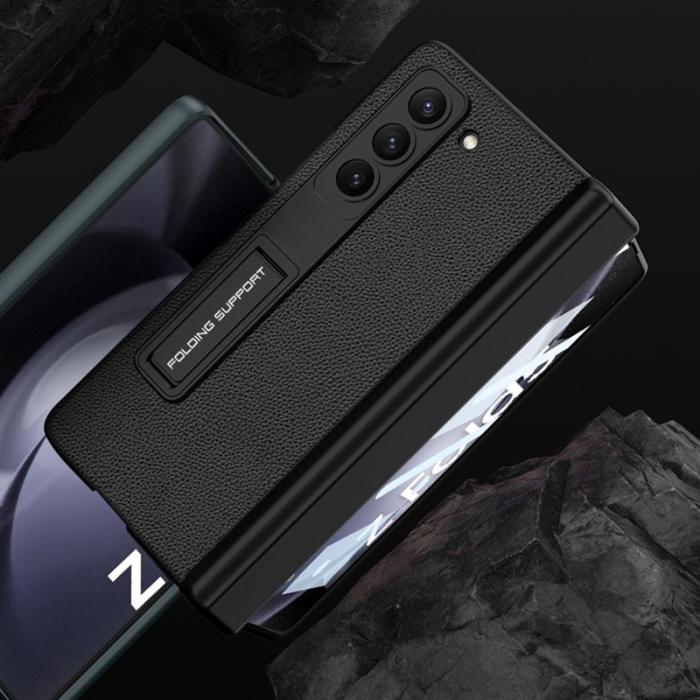 GKK - GKK Samsung Galaxy Z Fold5 Skal Äkta läder - Grå