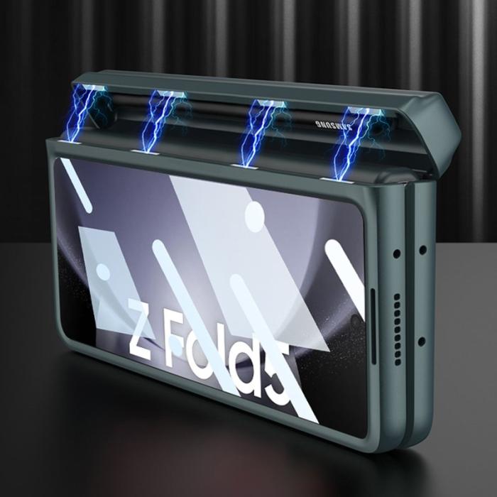 GKK - GKK Samsung Galaxy Z Fold5 Skal Äkta läder - Vinröd