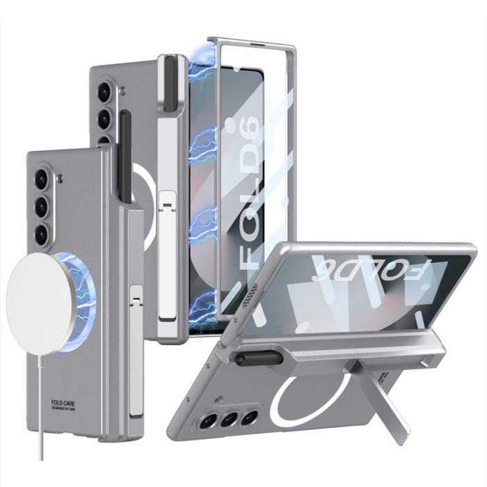 GKK - GKK Samsung Galaxy Z Fold6 5G Fodral Kickstand PC - Grå