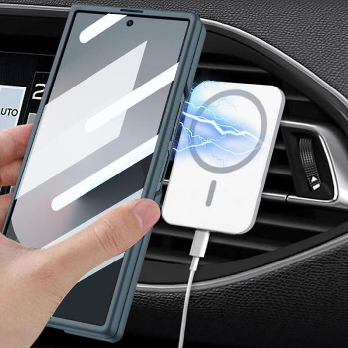 GKK - GKK Samsung Galaxy Z Fold6 5G Fodral Kickstand PC - Svart - Grå