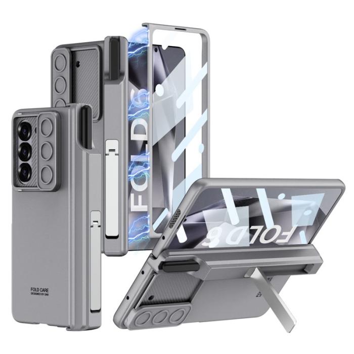 GKK - GKK Samsung Galaxy Z Fold6 5G Fodral - PC - Kickstand - Grå
