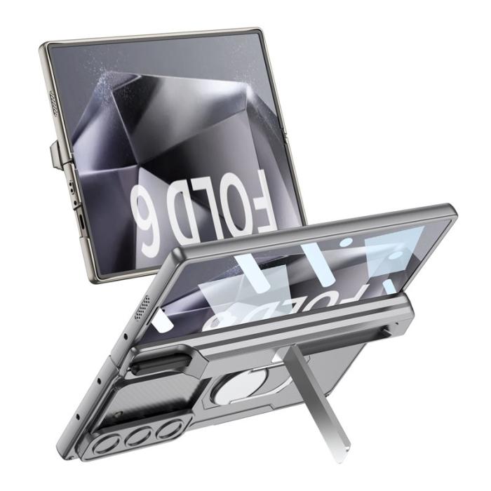 GKK - GKK Samsung Galaxy Z Fold6 5G Fodral - PC med Kickstand - Grå