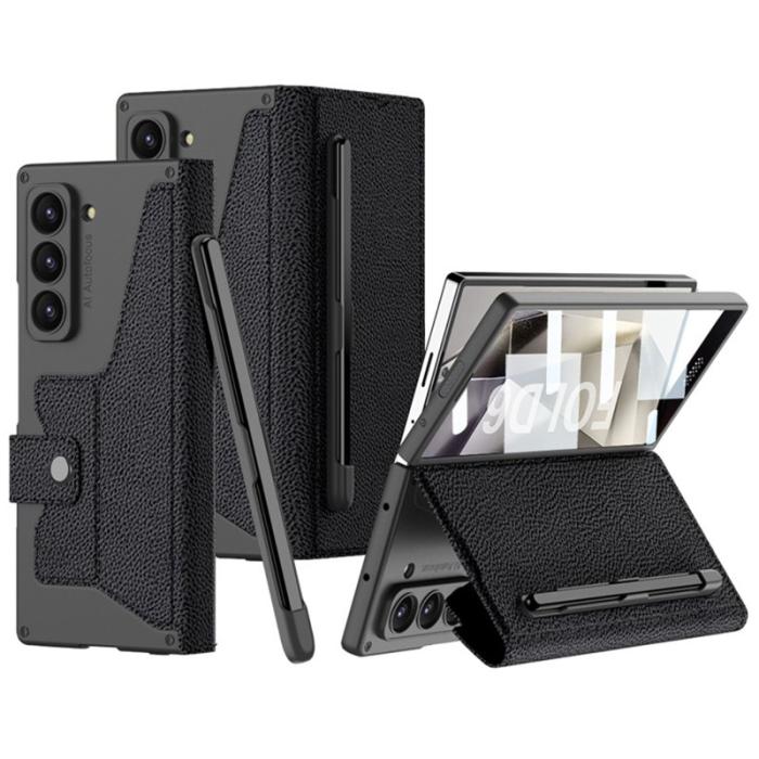 GKK - GKK Samsung Galaxy Z Fold6 5G Fodral PC+PU - Litchi Textur