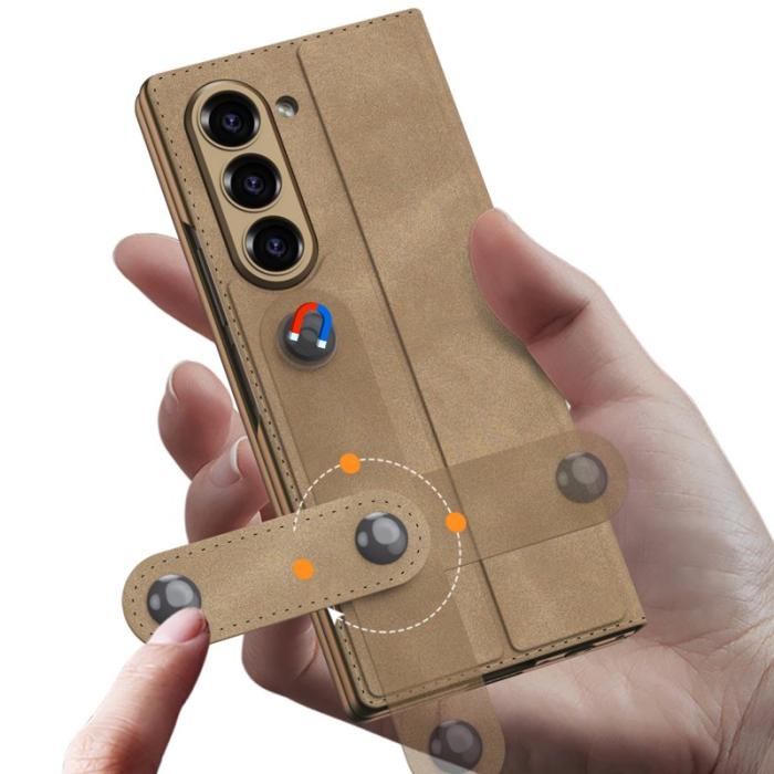 GKK - GKK Samsung Galaxy Z Fold6 Fodral Äkta läder - Carbon Fiber