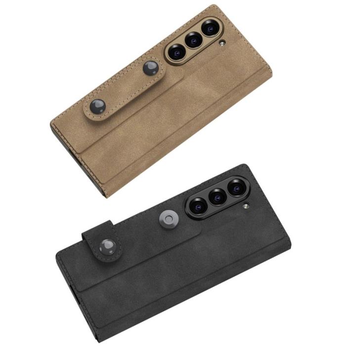 GKK - GKK Samsung Galaxy Z Fold6 Fodral Äkta läder - Matt Svart