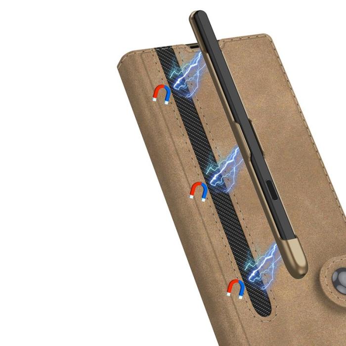 GKK - GKK Samsung Galaxy Z Fold6 Fodral Äkta läder - Matte Brun