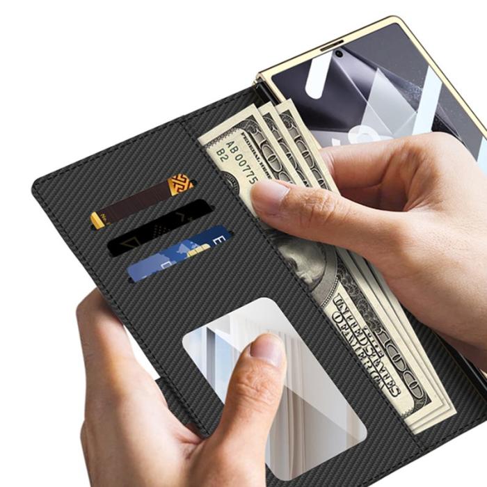 GKK - GKK Samsung Galaxy Z Fold6 Fodral Äkta läder - Mörkgrön