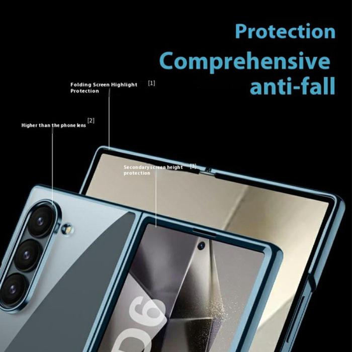 GKK - GKK Samsung Galaxy Z Fold6 Fodral Äkta läder - Silver