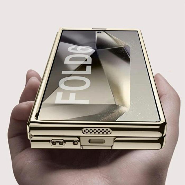 GKK - GKK Samsung Galaxy Z Fold6 Fodral Äkta läder - Silver