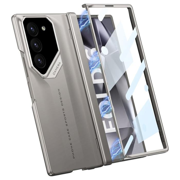 GKK - GKK Samsung Galaxy Z Fold6 Fodral Äkta läder - Titanium Grey