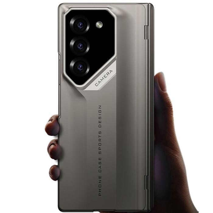 GKK - GKK Samsung Galaxy Z Fold6 Fodral Äkta läder - Titanium Grey