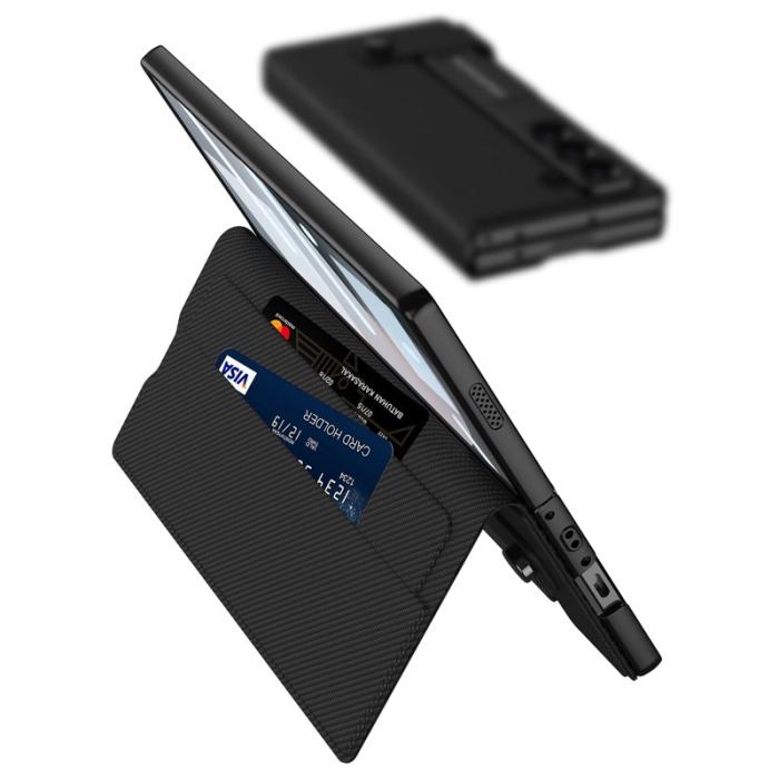 GKK - GKK Samsung Galaxy Z Fold6 Fodral Card Slot PC+PU - Kolfiber