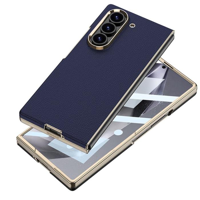 GKK - GKK Samsung Galaxy Z Fold6 Fodral - Electroplated PC + PU - Kolfiber