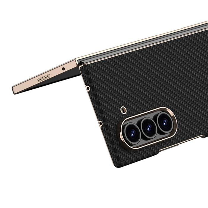 GKK - GKK Samsung Galaxy Z Fold6 Fodral - Electroplated PC + PU - Kolfiber