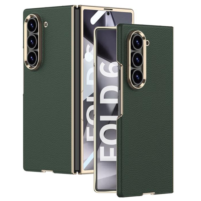 GKK - GKK Samsung Galaxy Z Fold6 Fodral Electroplated PC + PU - Midnattsgrön