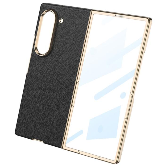 GKK - GKK Samsung Galaxy Z Fold6 Fodral Electroplated PC + PU - Midnattsgrön