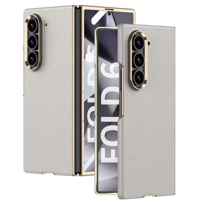 GKK - GKK Samsung Galaxy Z Fold6 Fodral Electroplated PC + PU - Titanium Grey