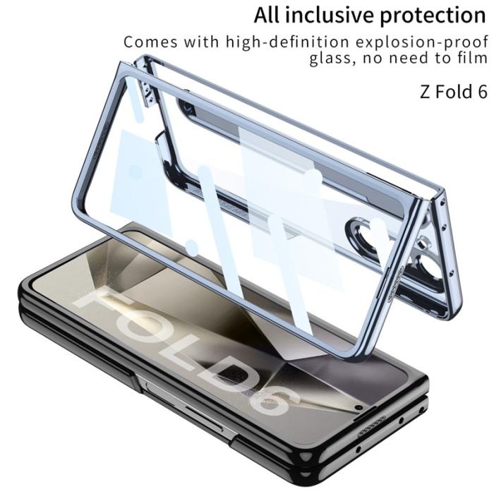 GKK - GKK Samsung Galaxy Z Fold6 Fodral Electroplating PC - Blå/Grön