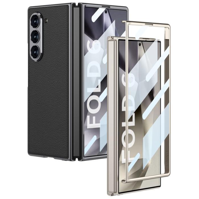 GKK - GKK Samsung Galaxy Z Fold6 Fodral Electroplating PC+PU - Svart