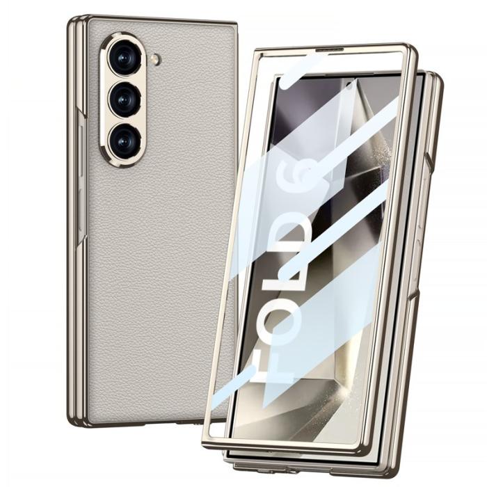 GKK - GKK Samsung Galaxy Z Fold6 Fodral Electroplating PC+PU - Svart