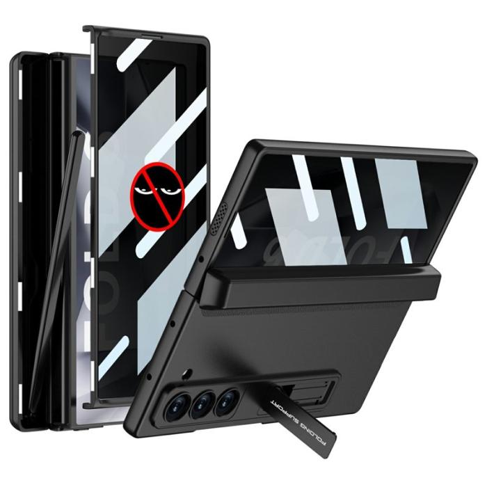 GKK - GKK Samsung Galaxy Z Fold6 Fodral - Hård PC med Privat Skärm - Svart