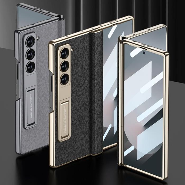 GKK - GKK Samsung Galaxy Z Fold6 Fodral Kickstand PC - Kolfiber - Svart