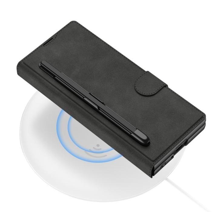 GKK - GKK Samsung Galaxy Z Fold6 Fodral Kickstand PC+PU - Litchi Textur