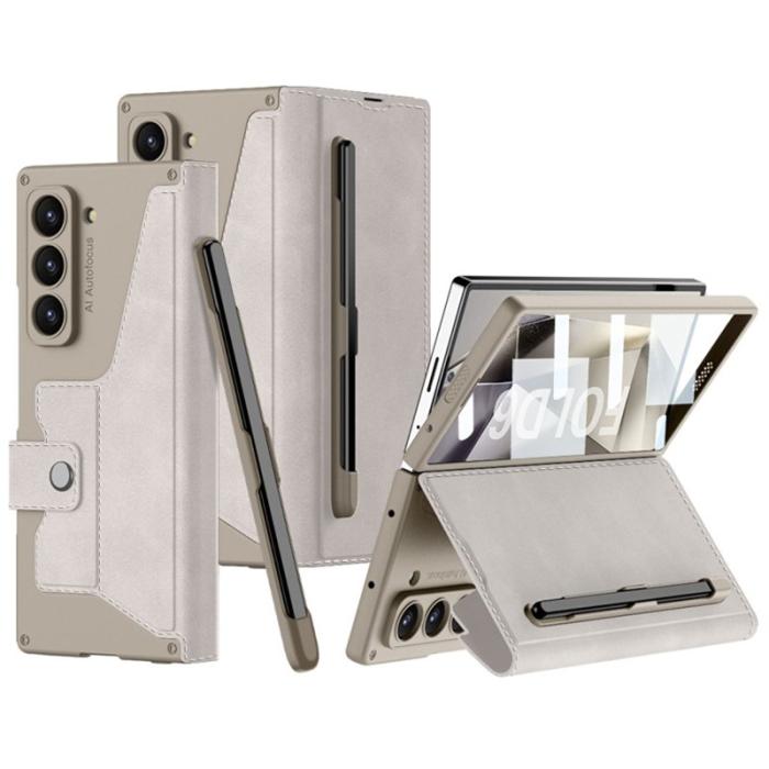 GKK - GKK Samsung Galaxy Z Fold6 Fodral Kickstand PC+PU - Titanium Grey