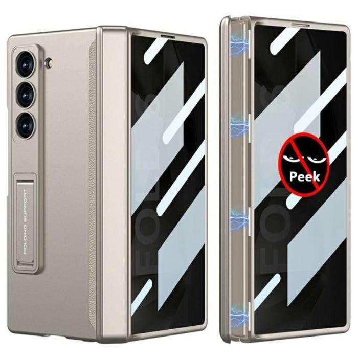 GKK - GKK Samsung Galaxy Z Fold6 Fodral Magnetisk Hinge PC - Grå