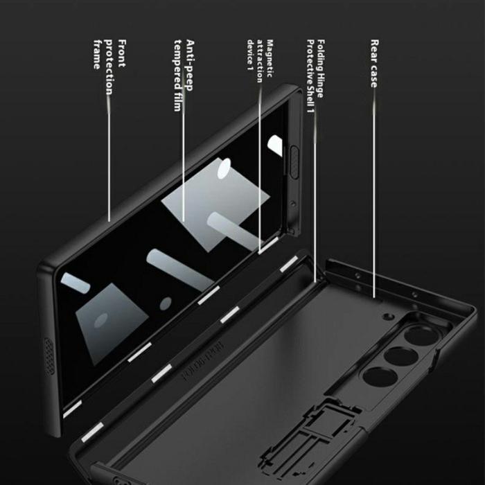 GKK - GKK Samsung Galaxy Z Fold6 Fodral Magnetisk Hinge PC - Svart