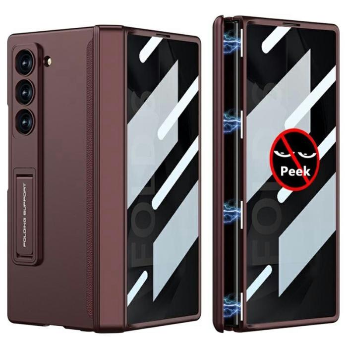 GKK - GKK Samsung Galaxy Z Fold6 Fodral Magnetisk Hinge PC - Vinröd