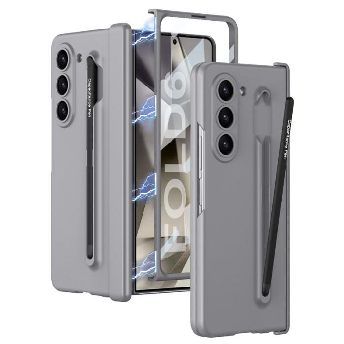 GKK - GKK Samsung Galaxy Z Fold6 Fodral Magnetisk Hinge Skydd - Grå