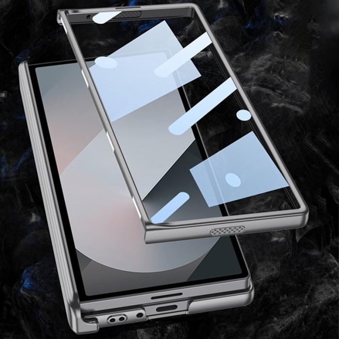 GKK - GKK Samsung Galaxy Z Fold6 Fodral Magnetisk Hinge Skydd PC - Grå
