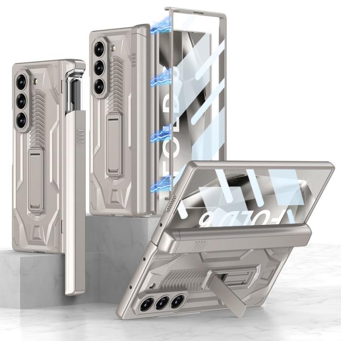 GKK - GKK Samsung Galaxy Z Fold6 Fodral Magnetisk Hinge Skydd - Titanium Grey