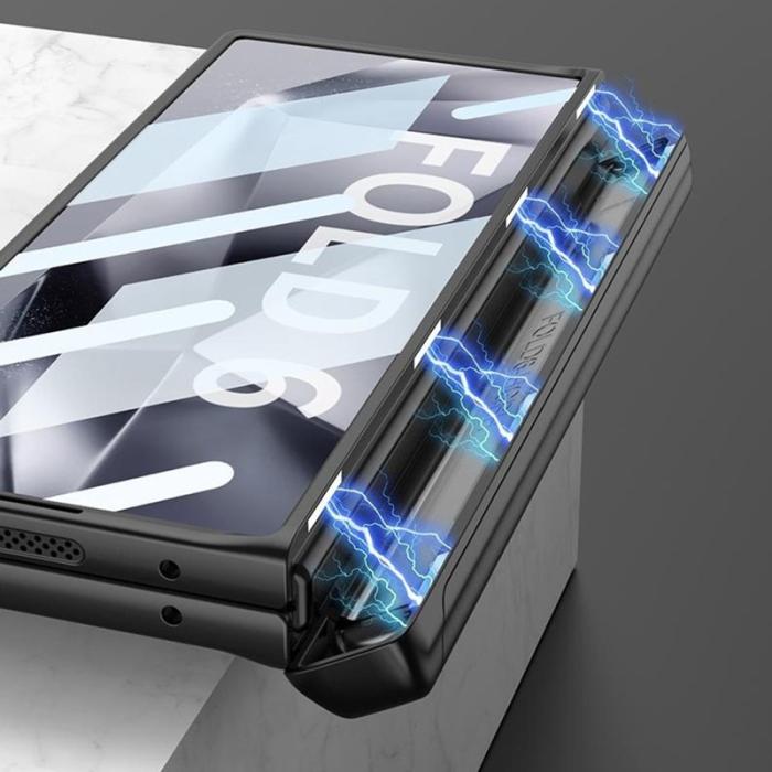 GKK - GKK Samsung Galaxy Z Fold6 Fodral Magnetisk Hinge Skydd - Titanium Grey