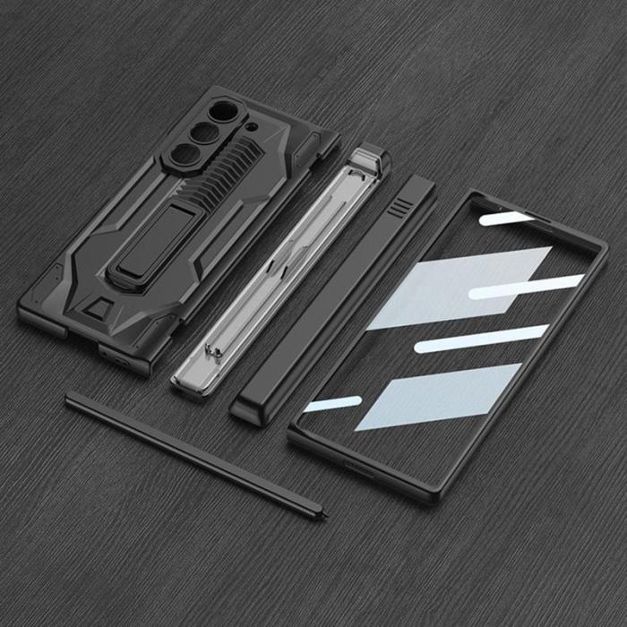 GKK - GKK Samsung Galaxy Z Fold6 Fodral Magnetisk Hinge Skydd - Titanium Grey