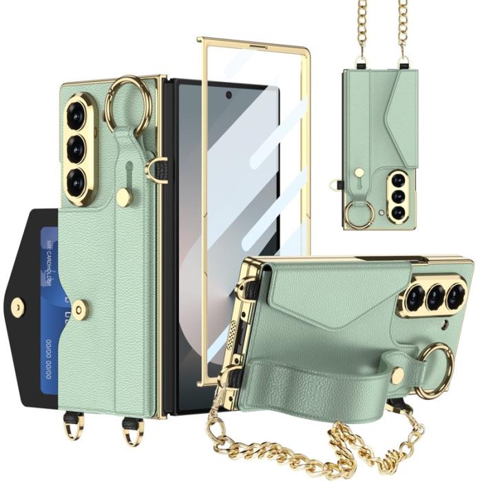 GKK - GKK Samsung Galaxy Z Fold6 Fodral - PU, Kickstand - Matcha Green