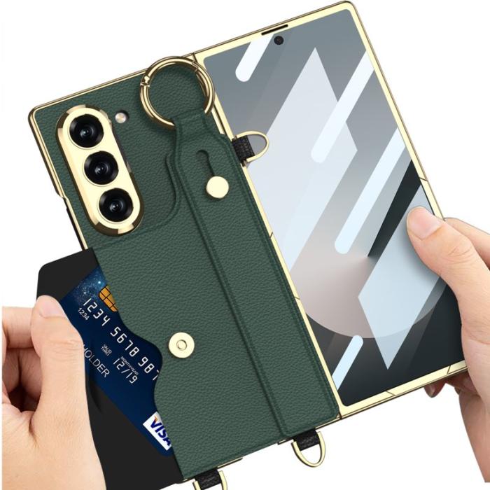 GKK - GKK Samsung Galaxy Z Fold6 Fodral - PU, Kickstand - Matcha Green