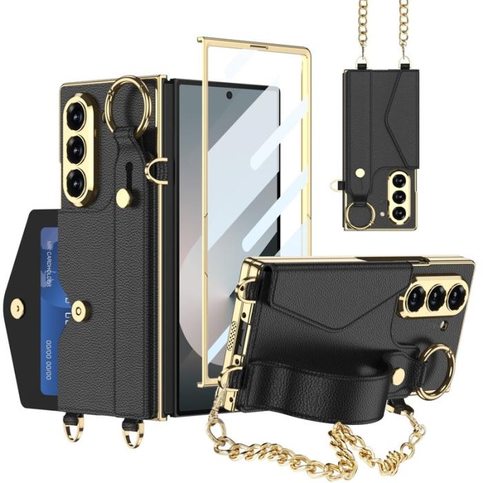 GKK - GKK Samsung Galaxy Z Fold6 Fodral - PU, Kickstand - Svart